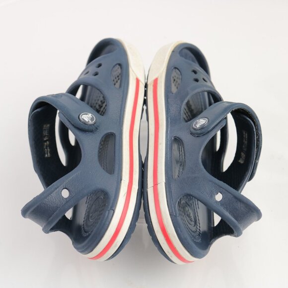 CROCS Boys Crocband II Sandal Size C 11 Big Kid 5y+ Navy Blue Adjustable Strap - Picture 8 of 11